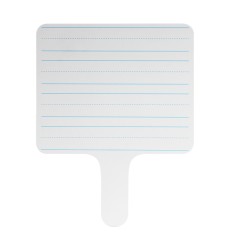 Two-sided Rectangular Dry Erase Writing Paddle, Lined/Blank, 7.75" x 10"