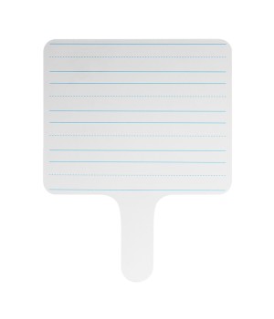 Two-sided Rectangular Dry Erase Writing Paddle, Lined/Blank, 7.75" x 10"