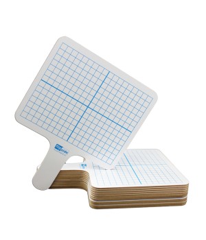 Two-Sided (3/8" Graph/Blank) Rectangular Dry Erase Graphing Paddles, Class Pack of 12