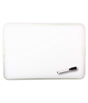 Two-Sided Aluminum Framed, Magnetic Dry Erase Board w/Pen, 12" x 17.5"