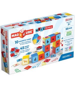 Magicube Word Building Set, Recycled, 55 Pieces