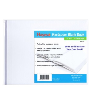 Plain White Blank Hardcover Book, 28 Pages/14 Sheets, 8" x 6"