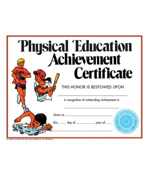 Physical Education Achievement Certificate, Pack of 30, 8.5" x 11"
