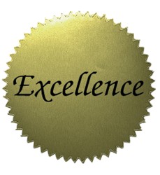 2" Excellence Gold Stickers, 50 Per Pack