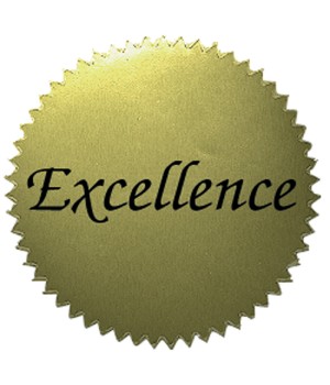 2" Excellence Gold Stickers, 50 Per Pack