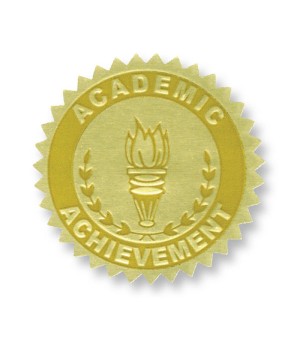 Gold Foil Embossed Seals, Academic Achievement, 54 Per Pack