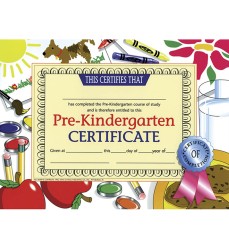 Pre-Kindergarten Certificate, 8.5" x 11", Pack of 30