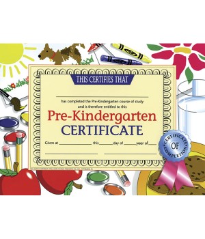 Pre-Kindergarten Certificate, 8.5" x 11", Pack of 30