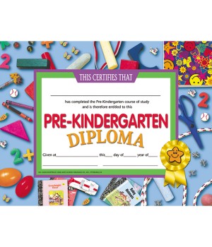 Pre-Kindergarten Diploma, Pack of 30, 8.5" x 11"