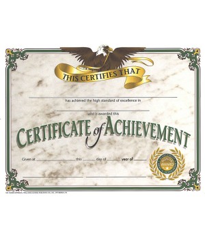 Certificate of Achievement, 8.5" x 11", Pack of 30