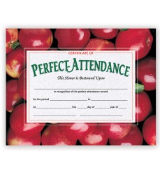 Certificate of Perfect Attendance, 8.5" x 11", Pack of 30