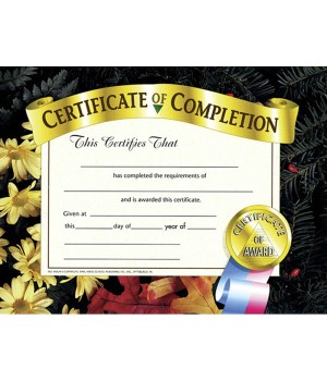 Certificate of Completion, 8.5" x 11", Pack of 30