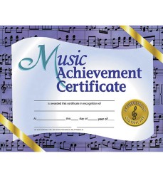 Music Achievement Certificate, 8.5" x 11", Pack of 30