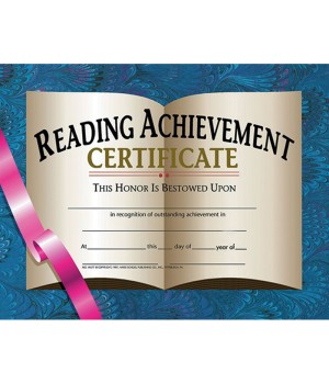 Reading Achievement Certificate, 8.5" x 11", Pack of 30