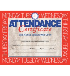 Attendance Certificate, 8.5" x 11", Pack of 30