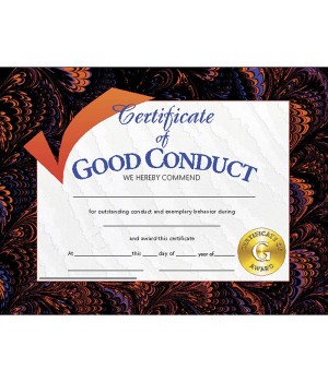 Certificate of Good Conduct, Pack of 30, 8.5" x 11"