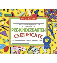 Pre-Kindergarten Certificate, 8.5" x 11", Pack of 30