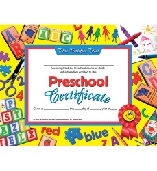 Preschool Certificate, 8.5" x 11", Pack of 30