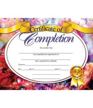 Certificate of Completion, 8.5" x 11", Pack of 30