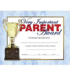 Very Important Parent Award Certificate, 8.5" x 11", Pack of 30