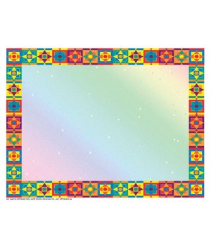 Multicolored Border Paper, 8.5" x 11", Pack of 50