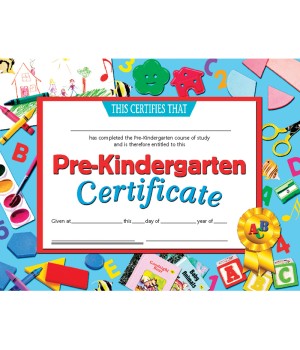 Pre-Kindergarten Certificate, 8.5" x 11", Pack of 30