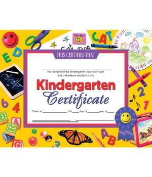 Kindergarten Certificate, 8.5" x 11", Pack of 30