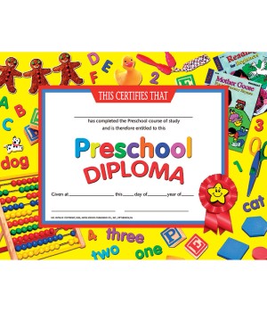 Preschool Diploma, 8.5" x 11", Pack of 30