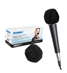 Hygenx Sanitary Disposable Microphone Covers - Black, Box of 100