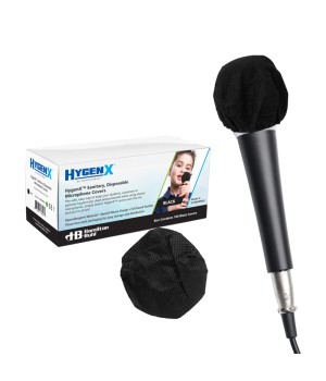 Hygenx Sanitary Disposable Microphone Covers - Black, Box of 100