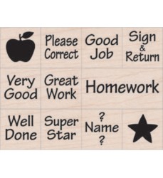 Nearly Tiny Messages From Your Teacher Stamps, Set of 11