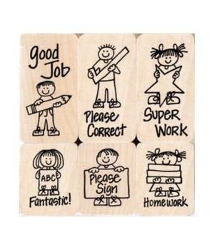 Big 'n' Little Hero Kids For Teachers Stamps, Set of 6