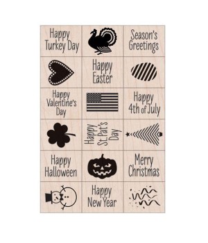 Ink 'n' Stamp A Year of Holidays Stamps, Set of 18