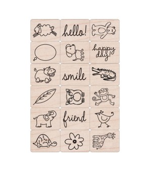 Ink 'n' Stamp Happy Animals Stamps, Set of 18