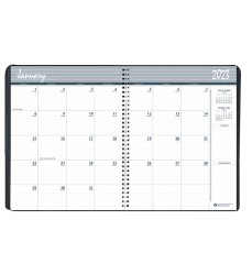 Monthly Calendar Planner, 2 Year, Black, 8-1/2" x 11"