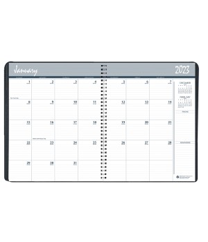 Monthly Calendar Planner, 2 Year, Black, 8-1/2" x 11"