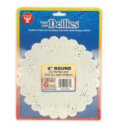 Round Doilies, White, 6", Pack of 100