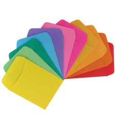 Non-Adhesive Library Pockets, Bright Colors, Pack of 30