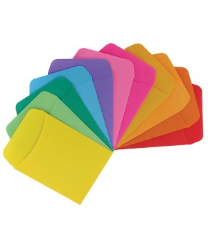 Non-Adhesive Library Pockets, Bright Colors, Pack of 30