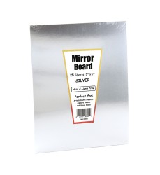Silver Foil Mirror Board, 5" x 7", 25 Sheets