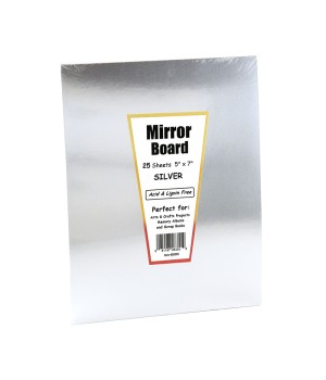Silver Foil Mirror Board, 5" x 7", 25 Sheets