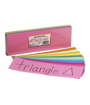Bright Flash Cards, 3" x 9", Pack of 100
