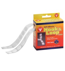 Self-Adhesive Hook & Loop Coins, 5/8", 100 Per Pack
