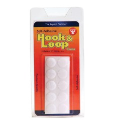 Hook & Loop Coins, White, 5/8", 15 Sets