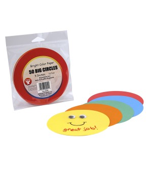 Paper Circles, 5", Primary Colors, Pack of 50