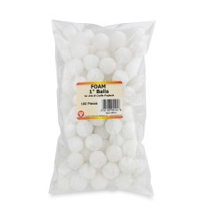Craft Foam Balls, 1 Inch, White, Pack of 100