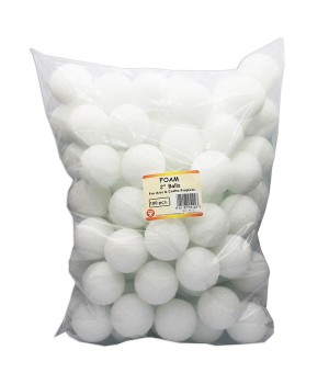 Craft Foam Balls, 2 Inch, White, Pack of 100