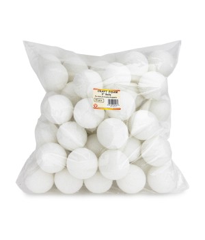 Craft Foam Balls, 3 Inch, White, Pack of 50