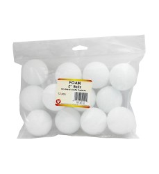 Craft Foam Balls, 2 Inch, White, Pack of 12