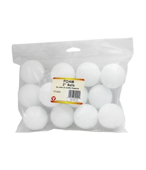 Craft Foam Balls, 2 Inch, White, Pack of 12